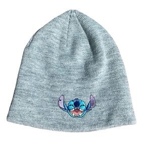 Disney Parks Lilo & Stitch Beanie Knit Hat Cap Gray Adult